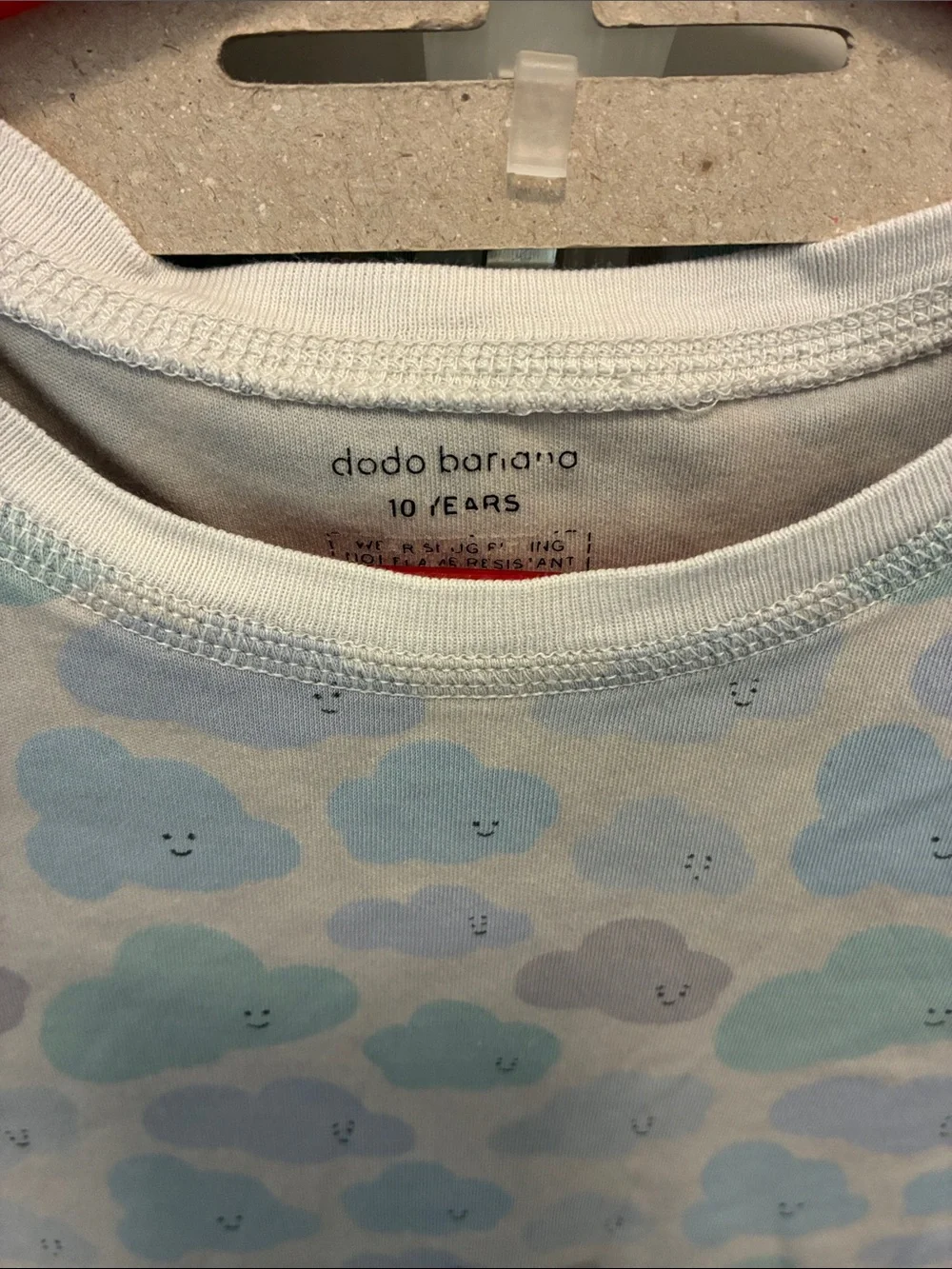 Dodo Banana Cloud Print Kids Pajama Set - Light Blue & Gray